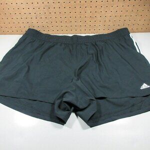 adidas womens black an white Pacer knit striped shorts 4X PLUS h59079